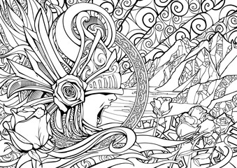 Screaming Valkyrie in an unusual helmet