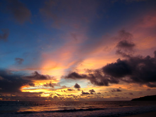 Fototapeta na wymiar Sunset at Karon beach, Phuket, Thailand