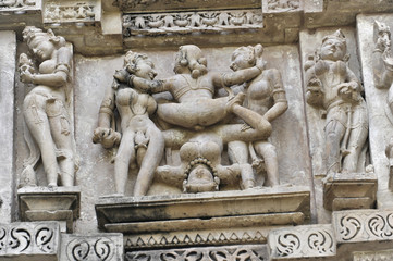 Tempelbezirk von Khajuraho, Unesco Weltkulturerbe, Madhya Pradesh, Indien, Asien