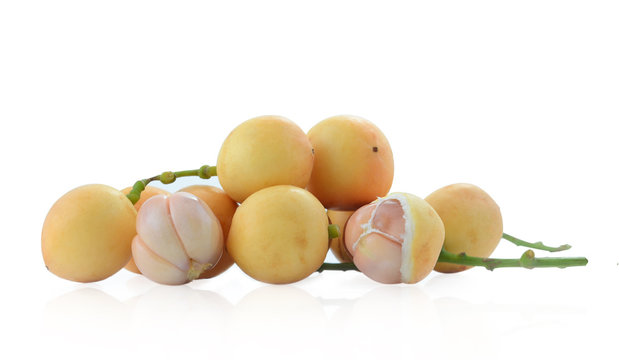 burmese grape(Baccaurea ramiflora) isolated on white background