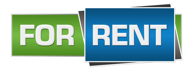 For Rent Green Blue Horizontal 