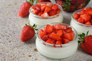Dessert with strawberries