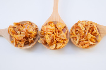 Deep fried shallots on white background
