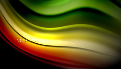 Obraz premium Fluid mixing colors, vector wave abstract background