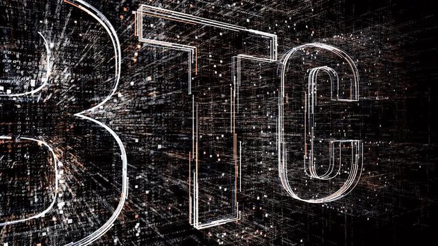 4k BTC.Cripto currency bitcoin.encryption currency,The Matrix style binary computer code,changing from zero to one digits,Global internet worldwide.abstract future tech background.