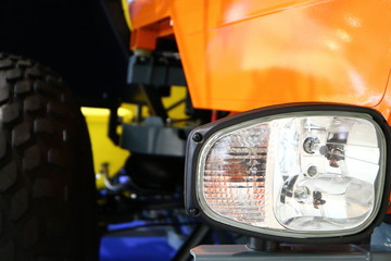 The working light of a modern tractor. Lighting equipment of a modern tractor.
