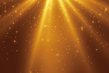 falling golden stars and light streaks christmas background