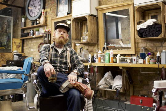 Portrait of a male barber