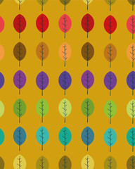 seamless  colorful leaf pattern