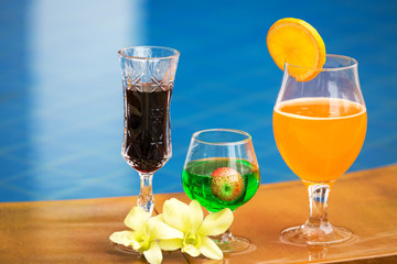 Summer cocktails and soft drinks