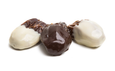 dry fruits in chocolate isolated