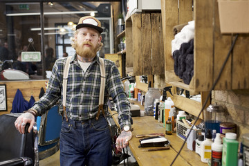 Portrait of a male barber
