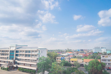 UDONTHANI THAILAND, 20 MAY: city and blue sky background.