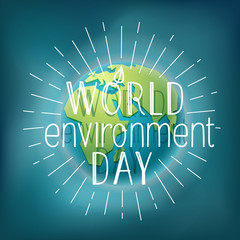 Happy world environment day card. Vector illustration