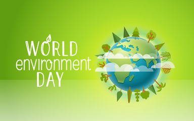 Happy world environment day card. Vector concept