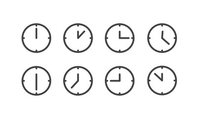 Different status of clocks. Vector collection