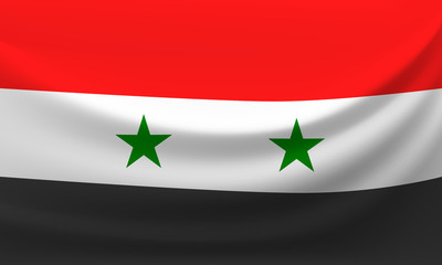 Waving national flag of Syria. Vector illustration