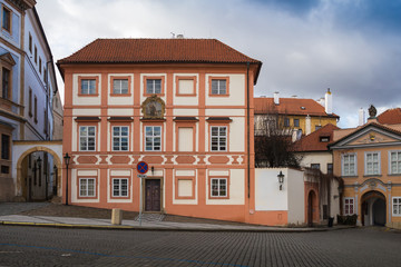 Colorful houses at the old town of Prague, Czech republic