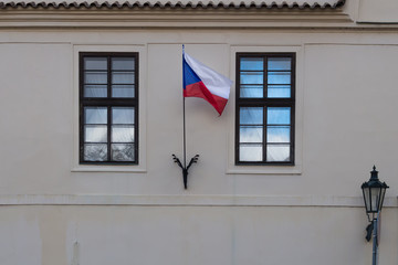 Czech republic flag on the front of a building