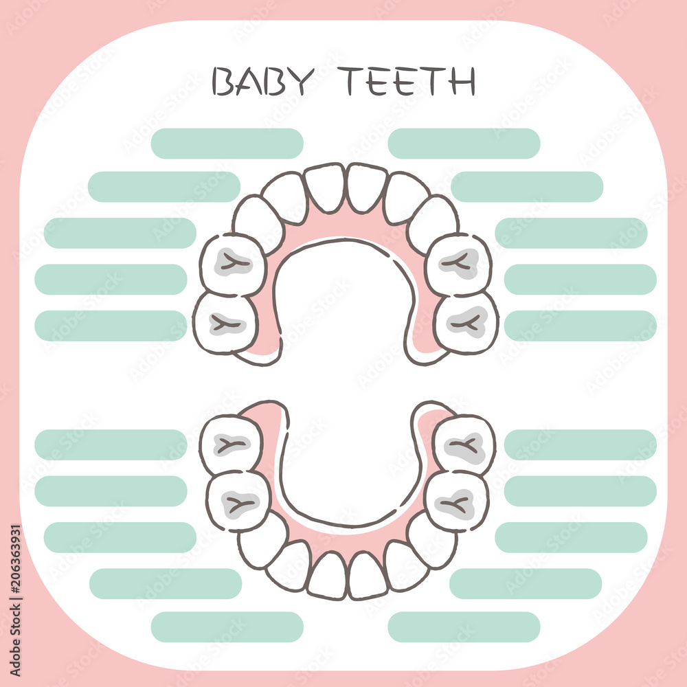 Canvas Prints cute cartoon baby tooth