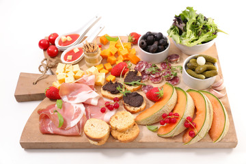 set of snack, buffet food