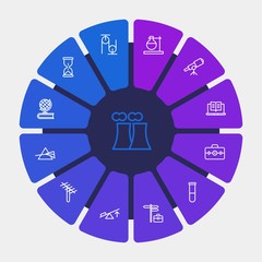 science, education Infographic Circle outline Icons Set. Contains such Icons as  technology,  online,  energy,  science, pulley, globe,  future, telescope,  lab and more. Fully Editable. Pixel Perfect
