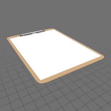 Clipboard with blank piece of paper