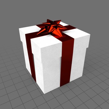 Gift box with star-shaped ribbon