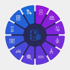 science, education Infographic Circle outline Icons Set. Contains such Icons as formula, table,  communication,  idea,  web,  sign,  science,  student,  ebook and more. Fully Editable. Pixel Perfect