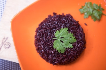 Cooked organic riceberry rice