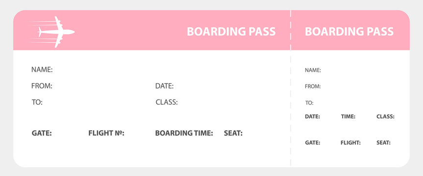 Pink boarding pass