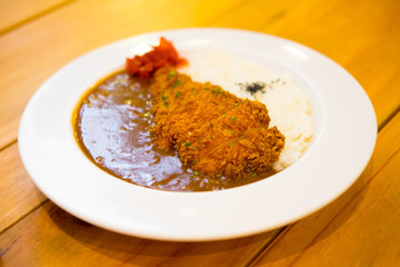 Japanese food Tonkatsu curry rice