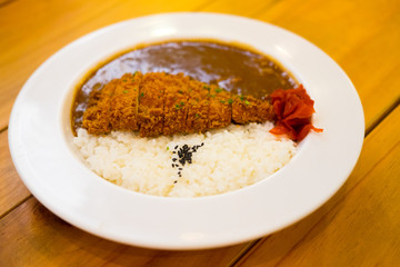 Japanese food Tonkatsu curry rice