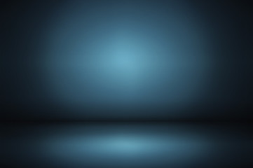dark and soft blue  abstract wall and studio room gradient background