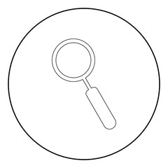 Loupe the black color icon in circle or round