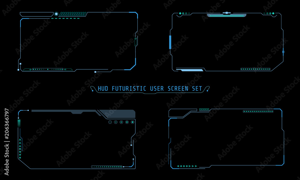 Poster HUD Abstract Futuristic Elements User Screen Interface Vector 