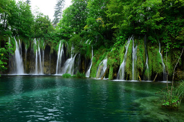 Wasserfall, See, Plitvicer Seen, Nationalpark, Kroatien,