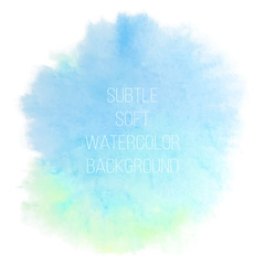 Colorful abstract vector background. Soft green watercolor stain