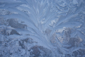 Blue frost on glass