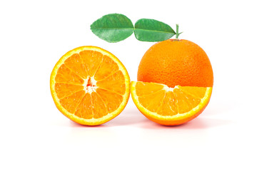 orange fruit on white background isolate.