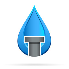 Wassertropfen und Wasserrohr