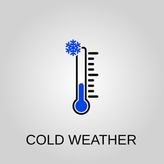 Cold weather icon. Cold weather symbol. Flat design. Stock - Vector illustration