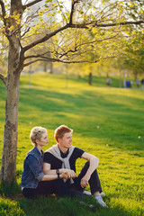 Fototapeta premium stylish american family