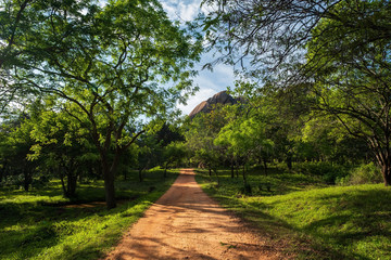 Walking trails in Mihintale, Sri Lanka during middle of the day
