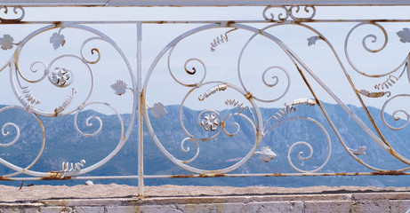 bridge fence near the sea