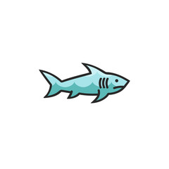 Shark icon, isolated on white background. Template for your project.