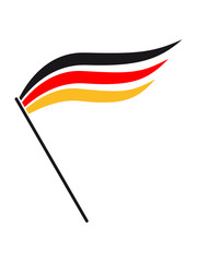 wehend geschwungen stylisch 3 farben deutschland nation schwarz rot gold flagge design logo cool