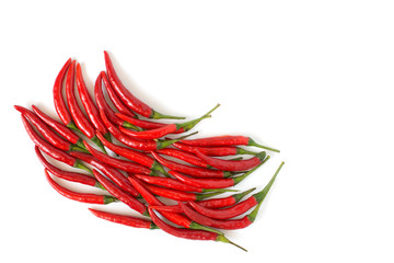Red hot pepper pods, isolated on a white background