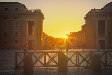 Early morning in the center of Rome, Italy