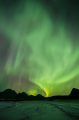 Aurores bor&eacute;ales aux Lofoten, Norv&egrave;ge